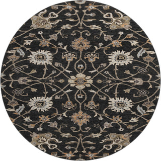 Piper Looms Mayfield Global AMF1137 Black Machine Washable Area Rug Round Main Image