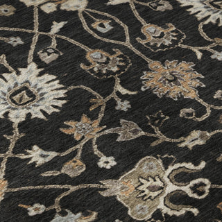 Piper Looms Mayfield Global AMF1137 Black Machine Washable Area Rug Swatch Image