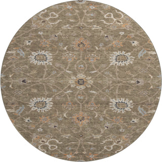 Piper Looms Mayfield Global AMF1137 Brown Machine Washable Area Rug Round Main Image