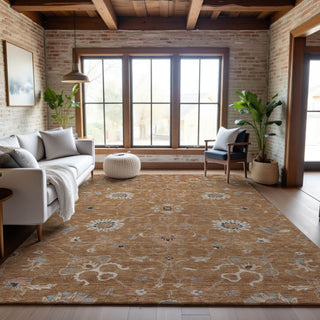 Piper Looms Mayfield Global AMF1137 Copper Machine Washable Area Rug Lifestyle Image Feature
