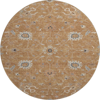 Piper Looms Mayfield Global AMF1137 Copper Machine Washable Area Rug Round Main Image