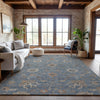 Piper Looms Mayfield Global AMF1137 Denim Machine Washable Area Rug Lifestyle Image Feature