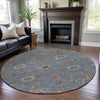 Piper Looms Mayfield Global AMF1137 Denim Machine Washable Area Rug Round Lifestyle Image Feature