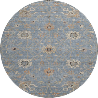 Piper Looms Mayfield Global AMF1137 Denim Machine Washable Area Rug Round Main Image