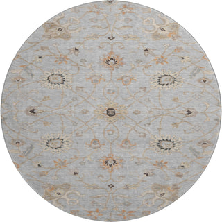 Piper Looms Mayfield Global AMF1137 Gray Machine Washable Area Rug Round Main Image