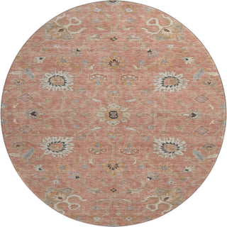 Piper Looms Mayfield Global AMF1137 Pink Machine Washable Area Rug Round Main Image