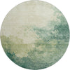 Piper Looms Mayfield Watercolors AMF1138 Green Machine Washable Area Rug Round Main Image