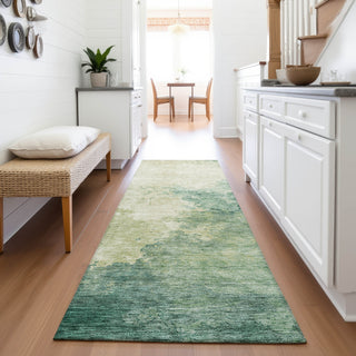 Piper Looms Mayfield Watercolors AMF1138 Green Machine Washable Area Rug Runner Lifestyle Image Feature