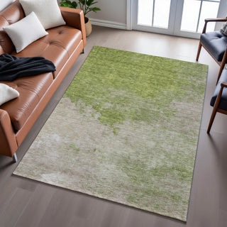 Piper Looms Mayfield Watercolors AMF1138 Olive Machine Washable Area Rug Lifestyle Image Feature