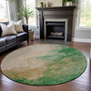 Piper Looms Mayfield Watercolors AMF1138 Peach Machine Washable Area Rug Round Lifestyle Image Feature