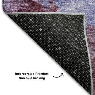 Piper Looms Mayfield Watercolors AMF1138 Purple Machine Washable Area Rug Backing Image