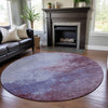 Piper Looms Mayfield Watercolors AMF1138 Purple Machine Washable Area Rug Round Lifestyle Image Feature