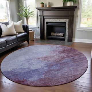 Piper Looms Mayfield Watercolors AMF1138 Purple Machine Washable Area Rug Round Lifestyle Image Feature