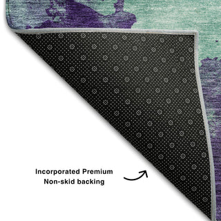 Piper Looms Mayfield Watercolors AMF1138 Seafoam Machine Washable Area Rug Backing Image