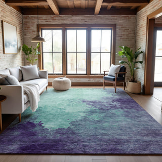 Piper Looms Mayfield Watercolors AMF1138 Seafoam Machine Washable Area Rug Lifestyle Image Feature