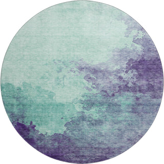 Piper Looms Mayfield Watercolors AMF1138 Seafoam Machine Washable Area Rug Round Main Image