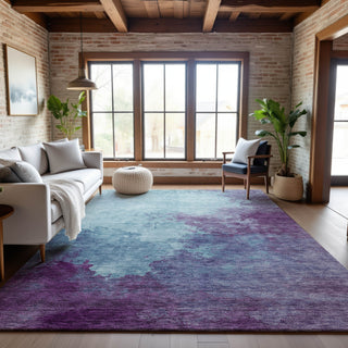 Piper Looms Mayfield Watercolors AMF1138 Sky Machine Washable Area Rug Lifestyle Image Feature