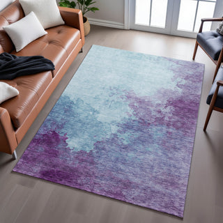 Piper Looms Mayfield Watercolors AMF1138 Sky Machine Washable Area Rug Lifestyle Image Feature