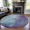 Piper Looms Mayfield Watercolors AMF1138 Sky Machine Washable Area Rug Round Lifestyle Image Feature