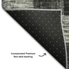Piper Looms Mayfield Geometric AMF1139 Black Machine Washable Area Rug Backing Image