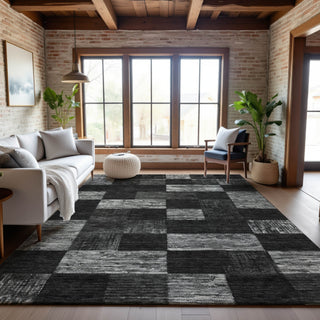 Piper Looms Mayfield Geometric AMF1139 Black Machine Washable Area Rug Lifestyle Image Feature