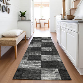 Piper Looms Mayfield Geometric AMF1139 Black Machine Washable Area Rug Runner Lifestyle Image Feature