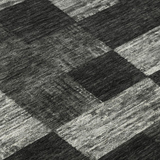 Piper Looms Mayfield Geometric AMF1139 Black Machine Washable Area Rug Swatch Image