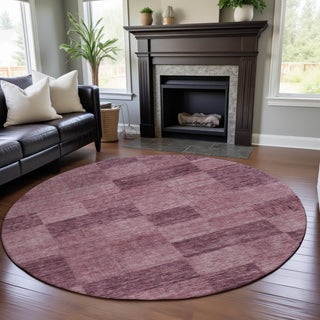 Piper Looms Mayfield Geometric AMF1139 Blush Machine Washable Area Rug Round Lifestyle Image Feature
