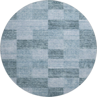 Piper Looms Mayfield Geometric AMF1139 Denim Machine Washable Area Rug Round Main Image
