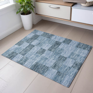 Piper Looms Mayfield Geometric AMF1139 Denim Machine Washable Area Rug Scatter Lifestyle Image Feature