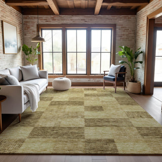 Piper Looms Mayfield Geometric AMF1139 Gold Machine Washable Area Rug Lifestyle Image Feature