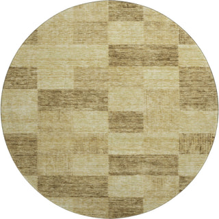Piper Looms Mayfield Geometric AMF1139 Gold Machine Washable Area Rug Round Main Image