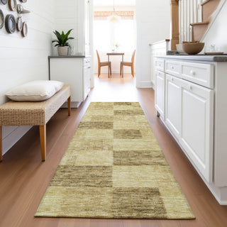Piper Looms Mayfield Geometric AMF1139 Gold Machine Washable Area Rug Runner Lifestyle Image Feature