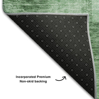Piper Looms Mayfield Geometric AMF1139 Green Machine Washable Area Rug Backing Image