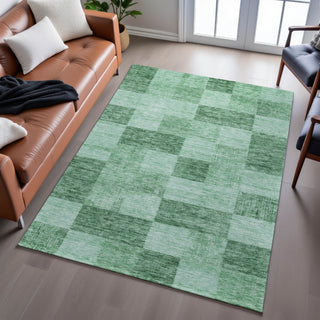 Piper Looms Mayfield Geometric AMF1139 Green Machine Washable Area Rug Lifestyle Image Feature