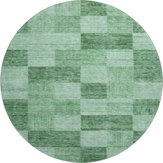 Piper Looms Mayfield Geometric AMF1139 Green Machine Washable Area Rug Round Main Image