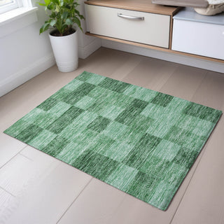 Piper Looms Mayfield Geometric AMF1139 Green Machine Washable Area Rug Scatter Lifestyle Image Feature
