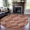 Piper Looms Mayfield Geometric AMF1139 Paprika Machine Washable Area Rug Round Lifestyle Image Feature