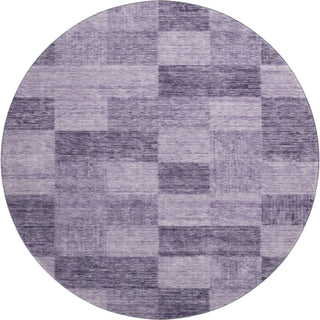 Piper Looms Mayfield Geometric AMF1139 Purple Machine Washable Area Rug Round Main Image