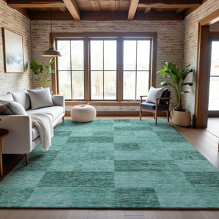 Piper Looms Mayfield Geometric AMF1139 Seafoam Machine Washable Area Rug Lifestyle Image Feature