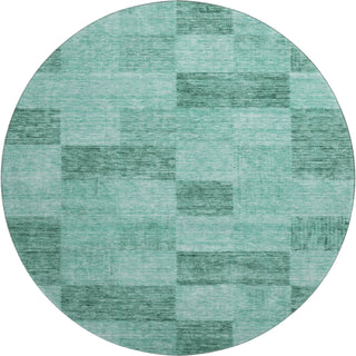 Piper Looms Mayfield Geometric AMF1139 Seafoam Machine Washable Area Rug Round Main Image