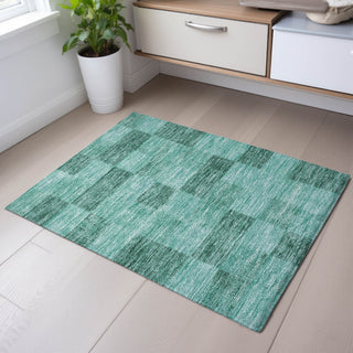 Piper Looms Mayfield Geometric AMF1139 Seafoam Machine Washable Area Rug Scatter Lifestyle Image Feature