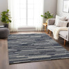 Piper Looms Mayfield Stripes Bars and Horizontal Lines AMF114 Gray Machine Washable Area Rug Lifestyle Image Feature