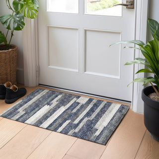 Piper Looms Mayfield Stripes Bars and Horizontal Lines AMF114 Gray Machine Washable Area Rug Scatter Lifestyle Image Feature