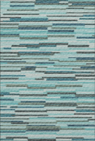 Piper Looms Mayfield Stripes Bars and Horizontal Lines AMF114 Turquoise Machine Washable Area Rug main image