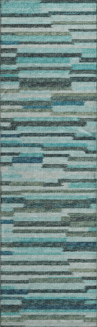 Piper Looms Mayfield Stripes Bars and Horizontal Lines AMF114 Turquoise Machine Washable Area Rug Runner Main Image