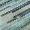 Piper Looms Mayfield Stripes Bars and Horizontal Lines AMF114 Turquoise Machine Washable Area Rug Swatch Image