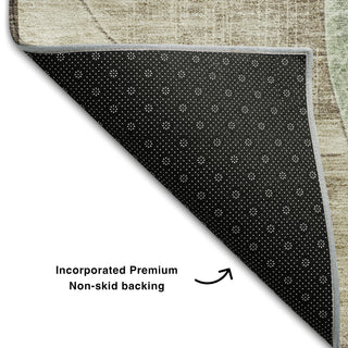 Piper Looms Mayfield Geometric AMF1140 Aloe Machine Washable Area Rug Backing Image