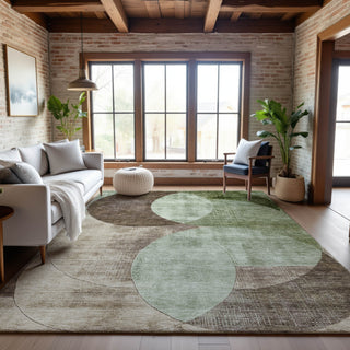 Piper Looms Mayfield Geometric AMF1140 Aloe Machine Washable Area Rug Lifestyle Image Feature
