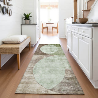 Piper Looms Mayfield Geometric AMF1140 Aloe Machine Washable Area Rug Runner Lifestyle Image Feature